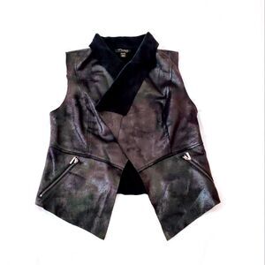 Thalia Sodi Black Faux Leather Vest XS